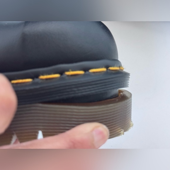 vintage 90s Dr Martens 14 eyelet steel toe platform combat boots england *flaws - Picture 8 of 16